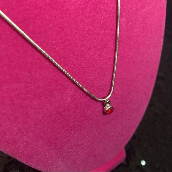 July Ruby Sterling Silver Necklace Birthday Birthstone Month Rhinestone gift Y2K - Picture 17 of 17